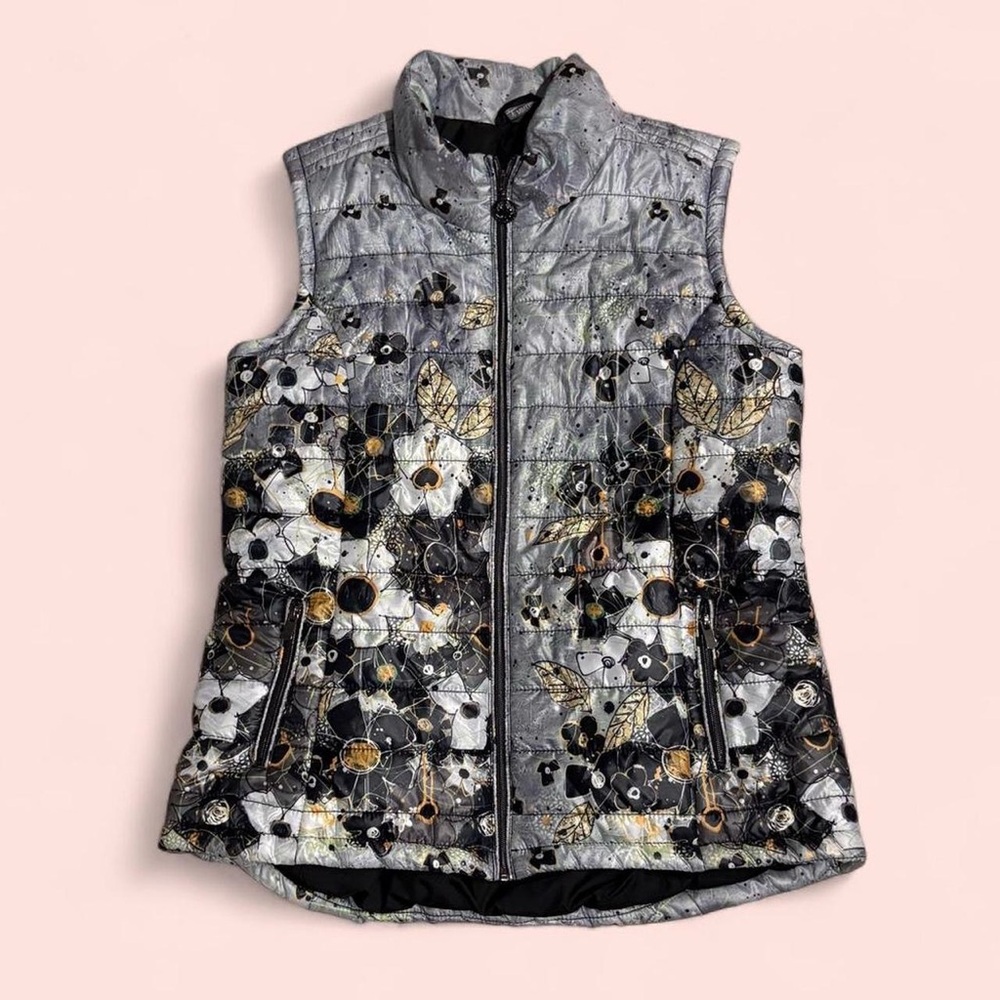 Dolcezza Floral printed puffer ski vest